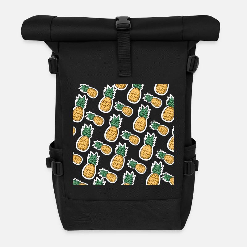 Tasty Pineapple - Roll Top Backpack - black