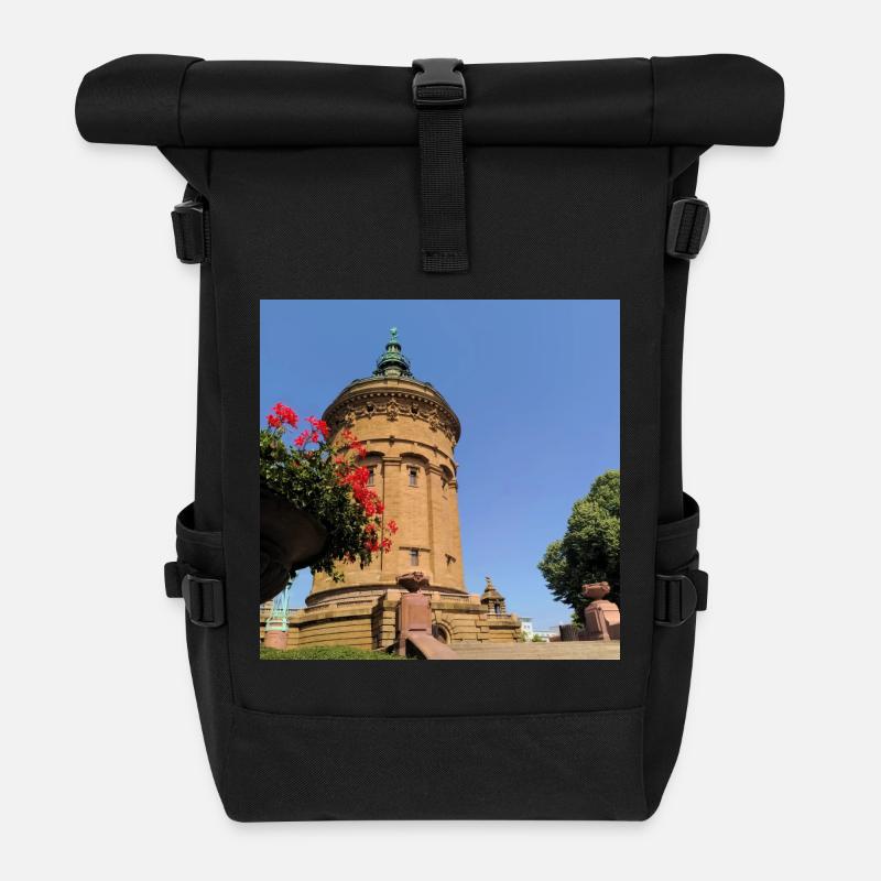 WASSERTURM MANNHEIM - Rolltop Rucksack - Schwarz