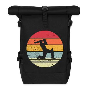 Lustiges Kricket Spruch Vintage Cricket Spiel - Rolltop Rucksack - Schwarz - Vorne
