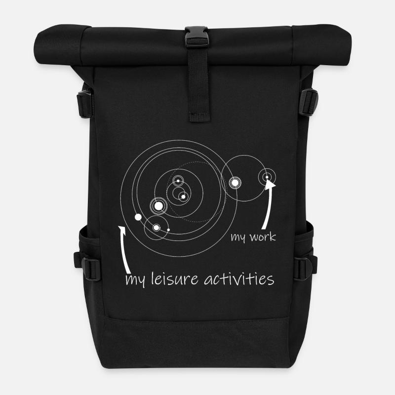 life & work circles (white) - Rolltop Rucksack - Schwarz