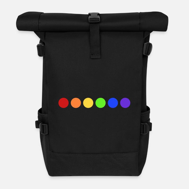 Regenbogen Farbkreise - Rolltop Rucksack - Schwarz