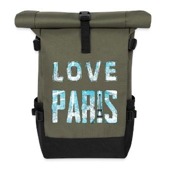 Love Paris Design d’effet d’eau - Sac à dos roll top - olive/noir - Devant