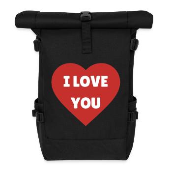Ich liebe dich - Rolltop Rucksack - Schwarz - Vorne