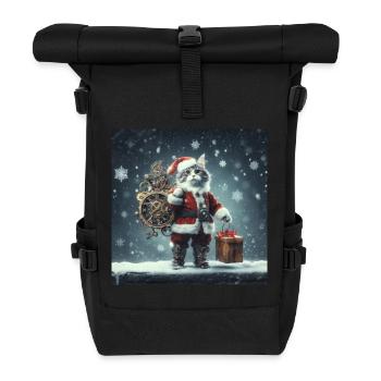 Katzen Steampunk Weihnachtsmann Nikolaus - Rolltop Rucksack - Schwarz - Vorne