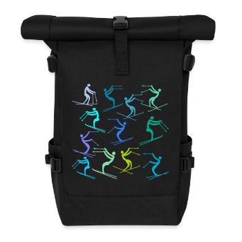 SKI ANFÄNGER SKIFAHREN SKIPISTE - Rolltop Rucksack - Schwarz - Vorne