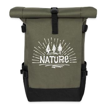 Nature, Détente, Camping, Envie De Voyager, Dicton, Randonneur - Sac à dos roll top - olive/noir - Devant
