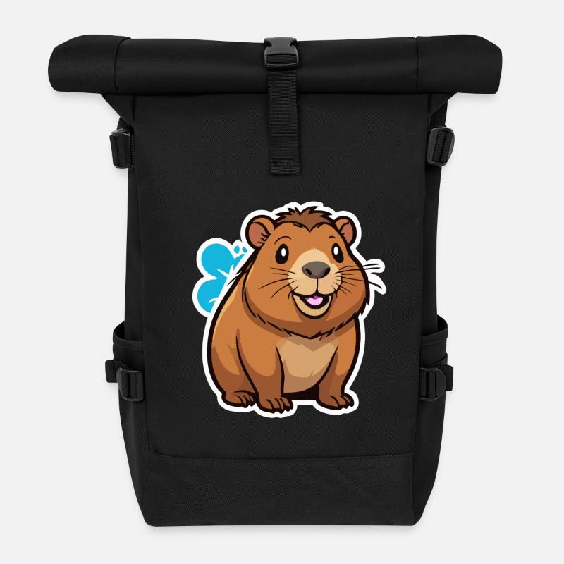 Capybara - Rolltop Rucksack - Schwarz