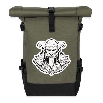 Dark Wizard Crest Fantasy RPG Shirt - Roll Top Backpack - olive/black - Front