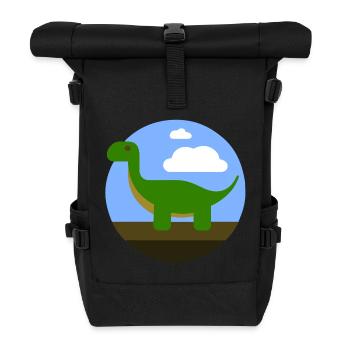 Dino - Rolltop Rucksack - Schwarz - Vorne