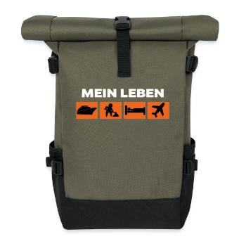 Workaholic Job Statement Career Worker - Roll Top Backpack - olive/black - Front