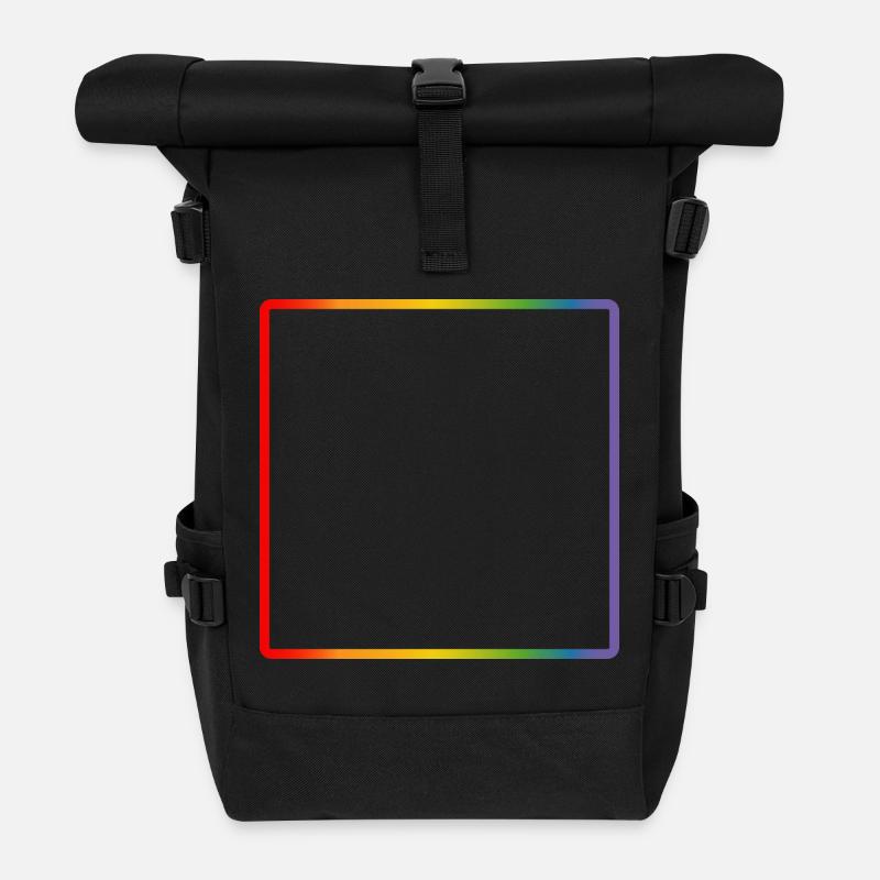 Regenbogen Rahmen LGBT DEMO - Rolltop Rucksack - Schwarz