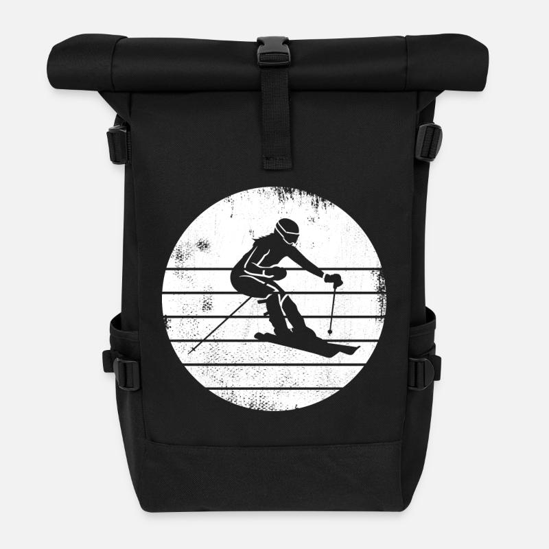 Skifahrerin - Rolltop Rucksack - Schwarz