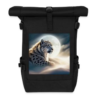 Schneeleopard - Rolltop Rucksack - Schwarz - Vorne