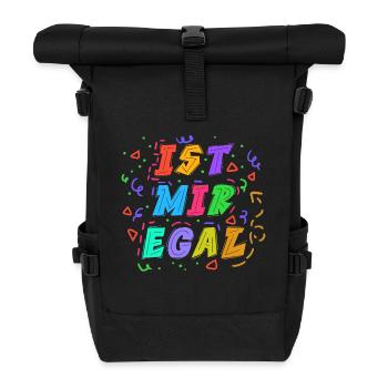 Ist Mir Egal Statement Gleichgültig Haltung - Rolltop Rucksack - Schwarz - Vorne