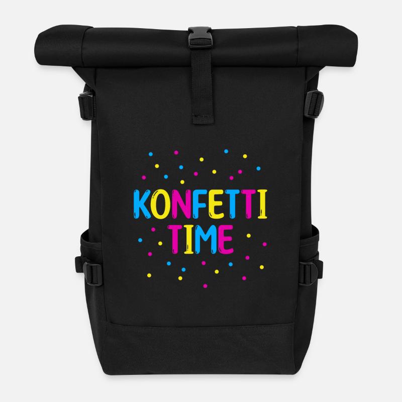 Konfetti time - Rolltop Rucksack - Schwarz
