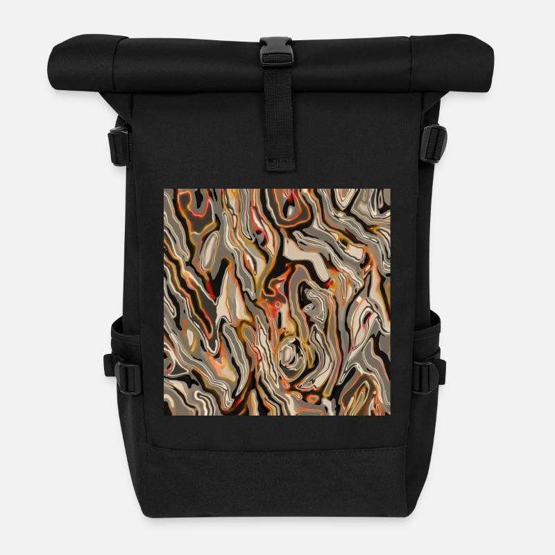Holz ähnlich - Rolltop Rucksack - Schwarz