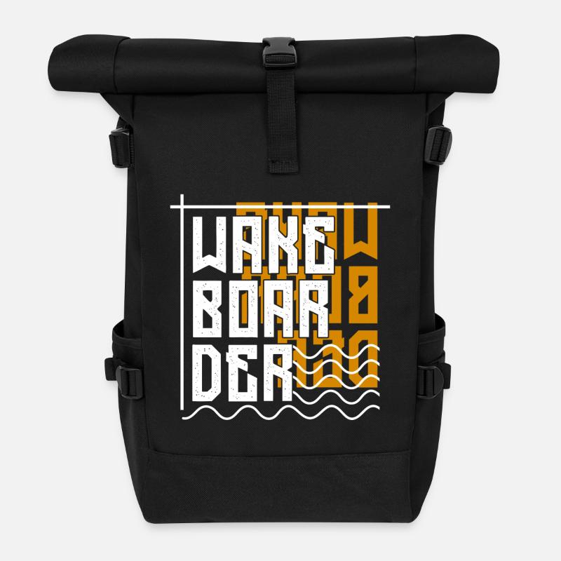 Wakeboard, Kitesurfer, Vague, Surf, Surf - Sac à dos roll top - noir