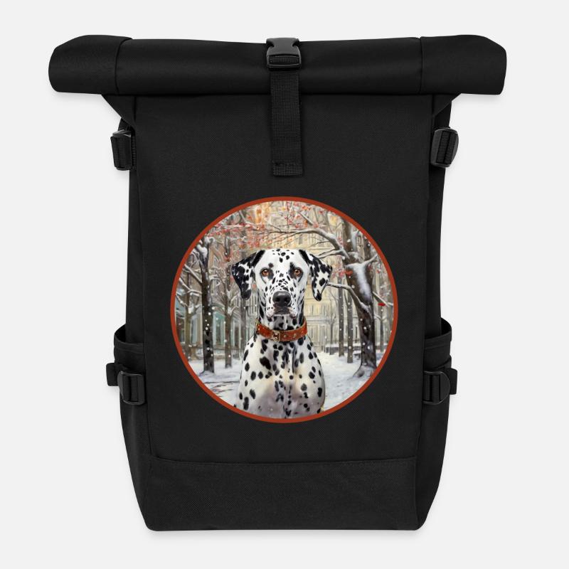 Dalmatiner in New York - Rolltop Rucksack - Schwarz