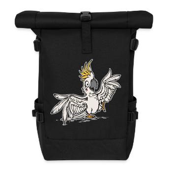 Papagei Haustier Tropisch Vogel Tier Zootiere - Rolltop Rucksack - Schwarz - Vorne