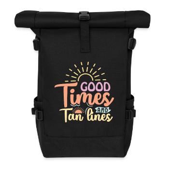 Bons moments et lignes de bronzage - Sac à dos roll top - noir - Devant