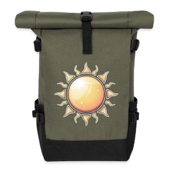 Radiant Sunburst Nature Design - Roll Top Backpack - olive/black - Front