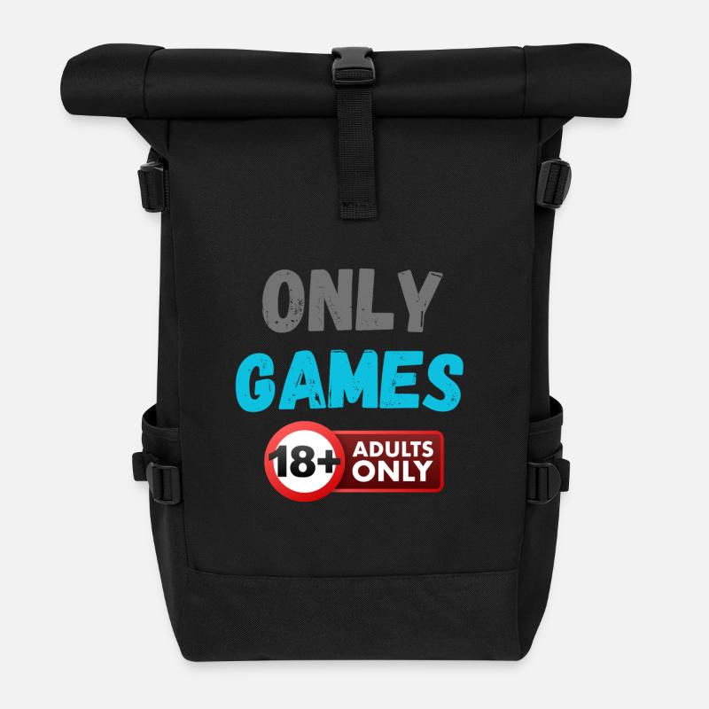 Nur Spiele 18+ Logo - Rolltop Rucksack - Schwarz