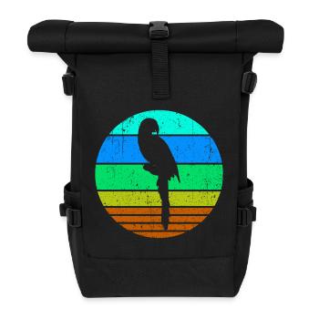 Vogel Papagei Tierliebhaber Haustier Urwald Tier - Rolltop Rucksack - Schwarz - Vorne