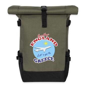 Grèce adieu avion voyage design - Sac à dos roll top - olive/noir - Devant