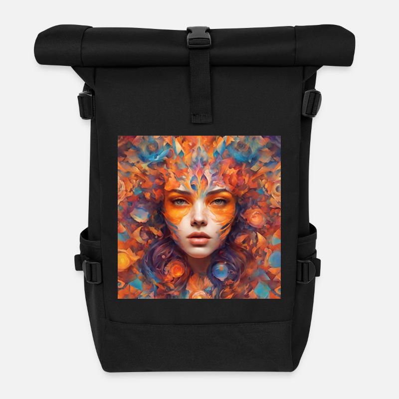 Feuerblumen Porträt - Rolltop Rucksack - Schwarz