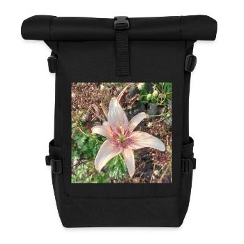 Sanfte Rosa Lilie Blütenpracht - Rolltop Rucksack - Schwarz - Vorne