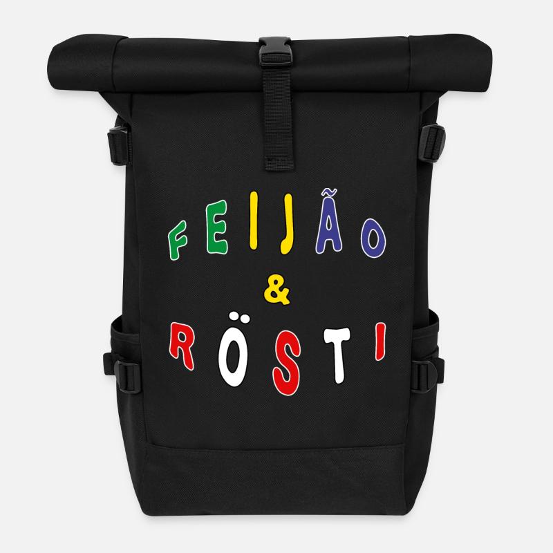Schweiz Brasilien Rösti Feijao Geschenk lustig - Rolltop Rucksack - Schwarz