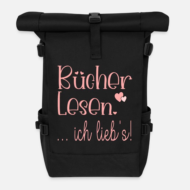 HOBBY BÜCHER LESEN LIEBEN - Rolltop Rucksack - Schwarz
