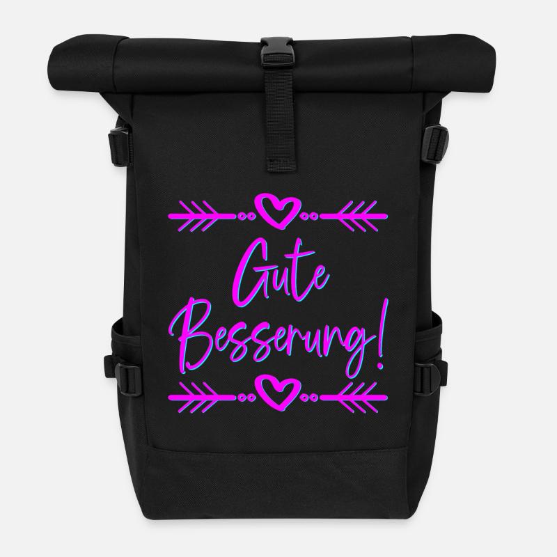 GENESUNGSSPRÜCHE - GUTE BESSERUNG WÜNSCHEN - Rolltop Rucksack - Schwarz