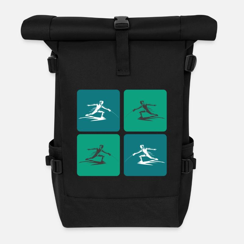Fechten - Rolltop Rucksack - Schwarz