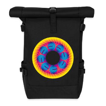Sprocket circle colorful spectral - Roll Top Backpack - black - Front