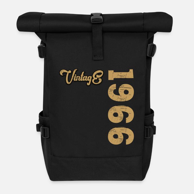 Vintage 1966 - Rolltop Rucksack - Schwarz