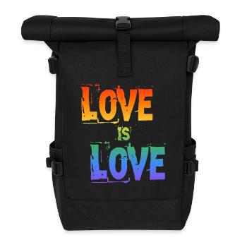 Love is Love Rainbow - Roll Top Backpack - black - Front