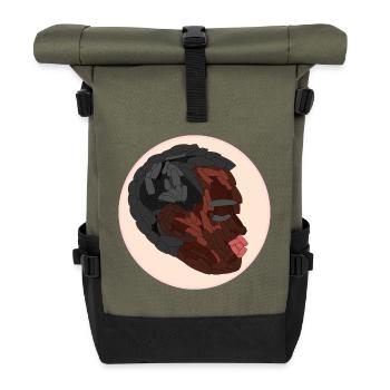 SCHWARZE FRAU WEIBLICHES PORTRÄT - Rolltop Rucksack - Olive/Schwarz - Vorne