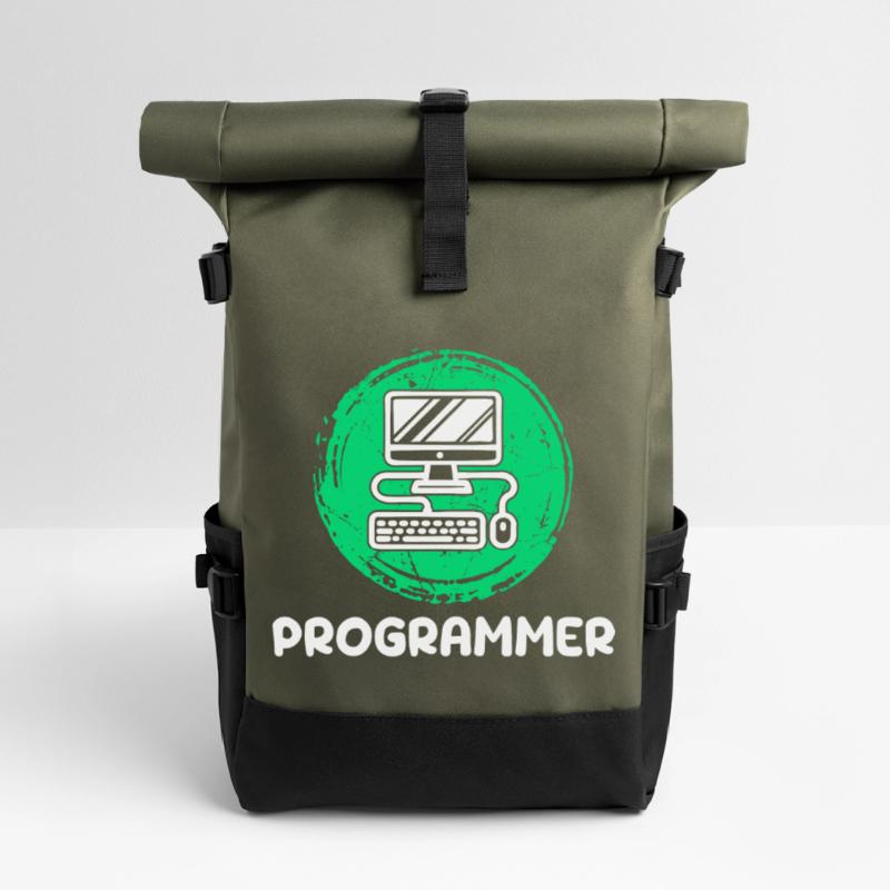 Computer Developer Programmer Computer Geek Roll Top Backpack