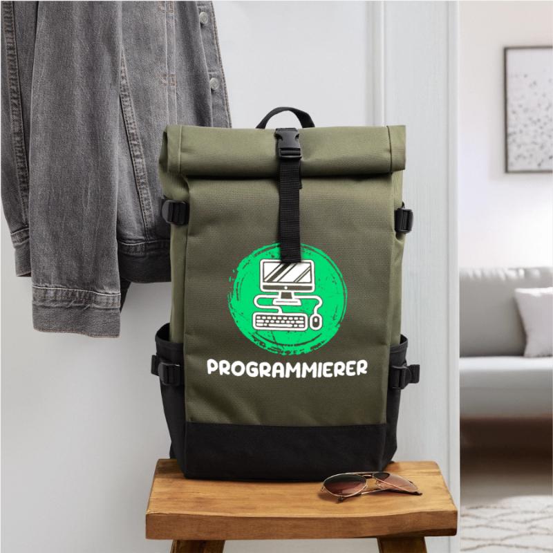 Computer Freak Scripting Developer Programmer Roll Top Backpack