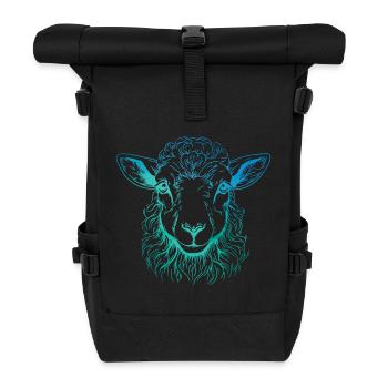 Lamb Portrait - Roll Top Backpack - black - Front