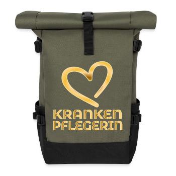DANKESCHÖN KRANKENPFLEGERIN - Rolltop Rucksack - Olive/Schwarz - Vorne