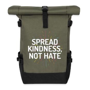 LGBT Pride Month - Spread Kindness Not Hate - Roll Top Backpack - olive/black - Front