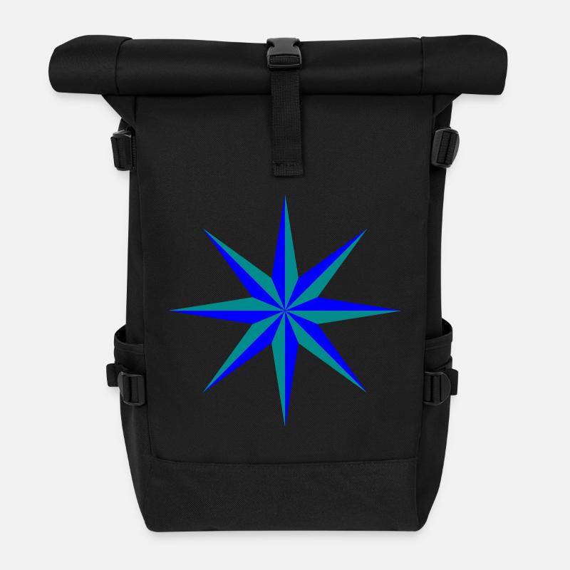 Stern schmal - Rolltop Rucksack - Schwarz