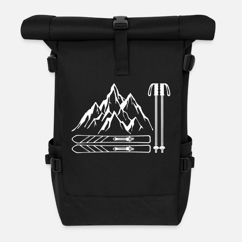 Berg Wintersport Snowboard Biathlon Wintersaison - Rolltop Rucksack - Schwarz