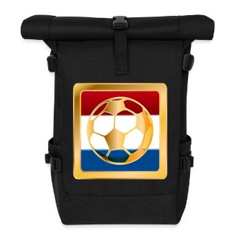 Niederlande Fußball - Rolltop Rucksack - Schwarz - Vorne