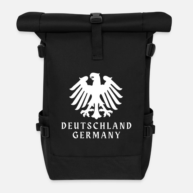 Deutschland Germany Bundesadler - Rolltop Rucksack - Schwarz
