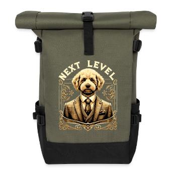Goldendoodle Hund Next Level Anzug Geschenk - Rolltop Rucksack - Olive/Schwarz - Vorne