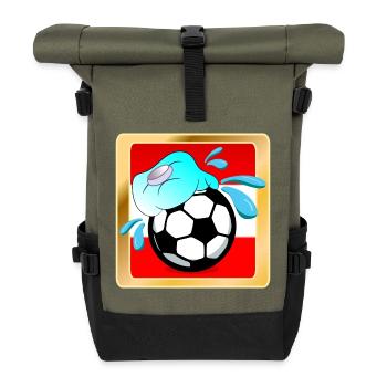 SOMMER IN ÖSTERREICH FUßBALL - Rolltop Rucksack - Olive/Schwarz - Vorne