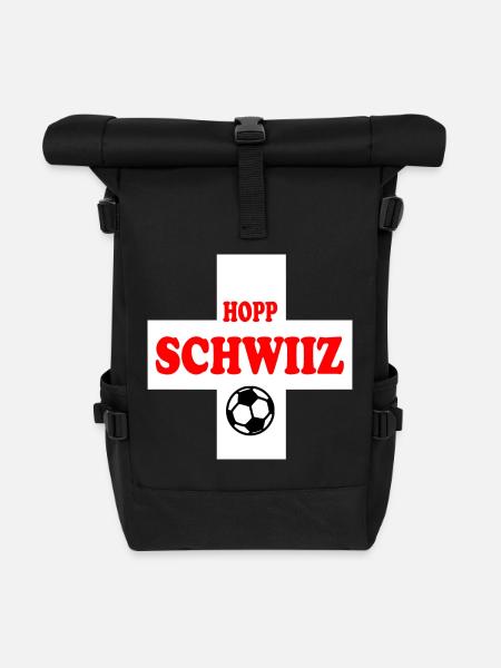Schweiz - Rolltop Rucksack - Schwarz